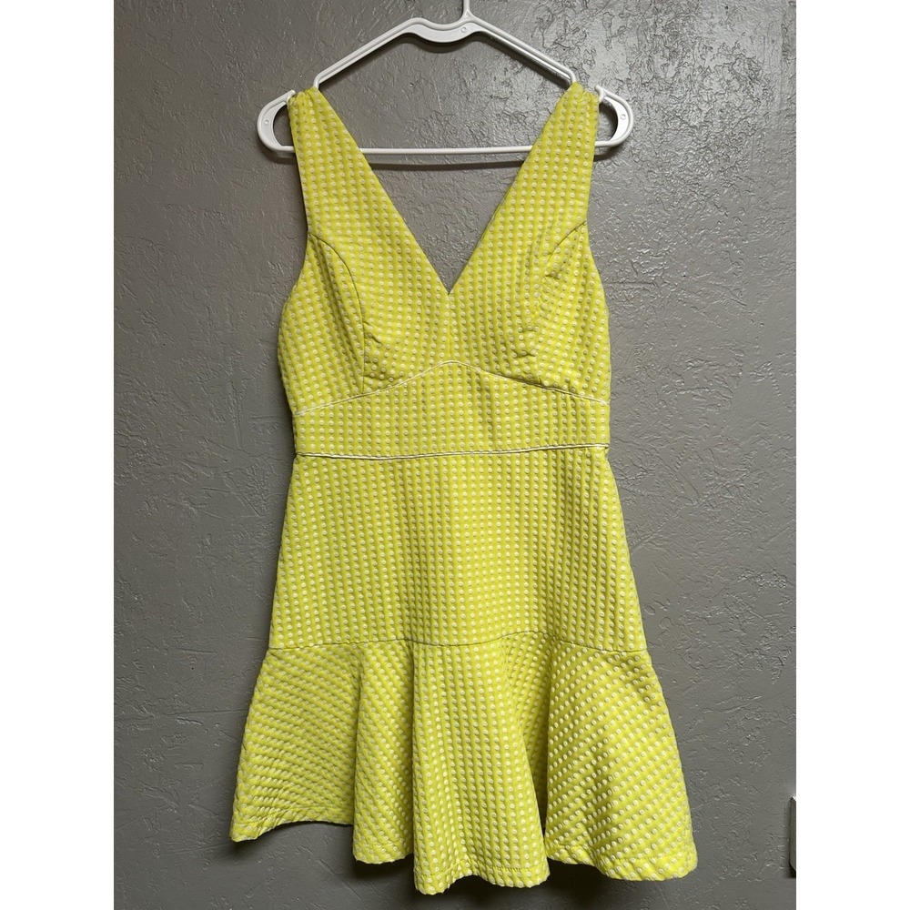 Ark & Co Yellow Textured V-Neck Mini Dress